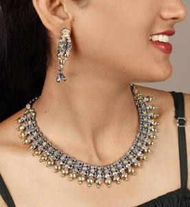 Conjunto de Collar y Pendientes de Cobre Oxidado Estilo Bohemio de Dos Tonos, Joyería Ghungroo para Mujer, Regalo de Boda o Compromiso - Product Image 2