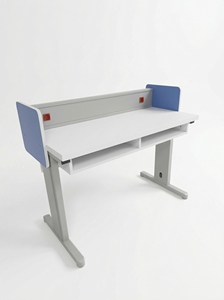 Escritorio de laboratorio moderno con toma de corriente, mesa de trabajo para estudiantes para uso escolar - Product Image 6