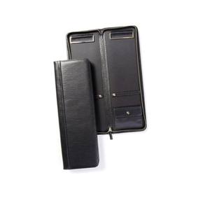 Funda de corbata logotipo personalizable cuero genuino color negro - Product Image 1