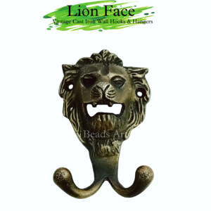 เสื้อโค้ทและที่แขวนหมวกทำจากทองเหลืองมือตะขอแขวนทำจากหน้าสิงโตทำด้วยมือประเภทผลิตภัณฑ์ที่หรูหราสำหรับบ้านและสำนักงาน - Product Image 1