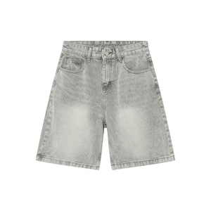 กางเกงขาสั้นผ้ายีนส์ผู้ชายเอวสูงแบบลำลองสไตล์สตรีทแวร์ปักลายกระดุมกันน้ำฤดูใบไม้ผลิ - Product Image 4