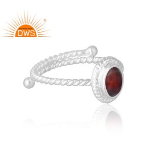Anillo de piedras preciosas granate Natural de Plata de Ley 925, joyería personalizada para mujer, regalo para ella - Product Image 4