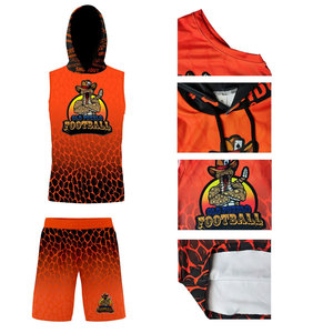 American Style 7v7 Youth Football Player Training Compression Set Custom Sublimated 7 Flag Jerseys Breathable Uniform Shirts - Product Image 4