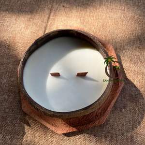 300 Gram Coco Eco Brand Handmade Eco-Friendly <b>Coconut</b> Shell <b>Candle</b> <b>Coconut</b> Wax-Lime Scent Holiday - Product Image 4