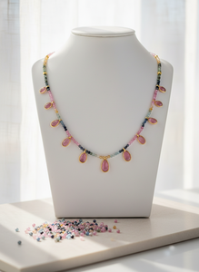 925 Sterling Silver Beaded Tourmaline <b>Necklace</b> | Luxury Indian Artisan Jewelry for Wedding & Gift Occasions - Product Image 3