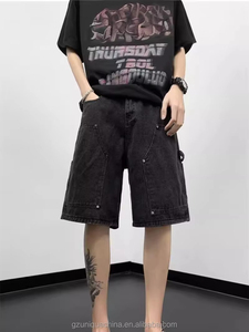 2025 ropa de calle viral a medida para hombre, pantalones cortos de carpintero, pantalones cortos holgados de moda para hombre, pantalones cortos de mezclilla de carpintero - Product Image 2