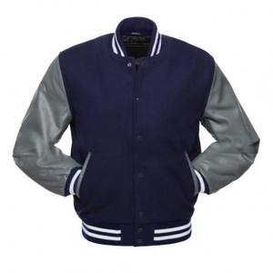 Venta al por mayor en blanco Varsity chaquetas Letterman chaquetas personalizadas 100% cuerpo de lana de cuero puro CollegeBaseballjacket para hombres - Product Image 5