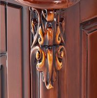 Meuble de présentation de luxe en teck massif, écologique, durable, fait main, style antique, avec porte à panneaux carrés, pour la maison