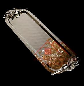 Bandeja con asa de hoja de metal para hoteles y restaurantes en casa 2024 superventas para mesa de boda y decoración de pasillo superventas - Product Image 2