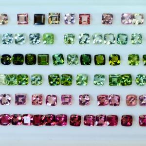 เบาะทัวร์มาลีนขัดเงาธรรมชาติขนาด6มม. ตัดอัญมณีหลากสีเพื่อเล่นเครื่องประดับ - Product Image 3