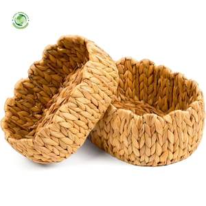 Paniers ovales en jacinthe d'eau pour l'organisation, panier de rangement fait à la main, vente en gros, écologique, fabriqué au Vietnam - Product Image 1