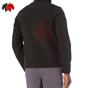 Abrigo de invierno de concha suave de tamaño personalizado para hombre con cierre reversible con cremallera patrón sólido con capucha servicio OEM disponible - Product Image 2