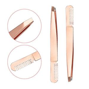 Pincettes à sourcils en acier inoxydable, meilleure qualité, pinces à épiler avec peigne, Instruments de beauté, à utiliser pour les dames, 1 ensemble - Product Image 4