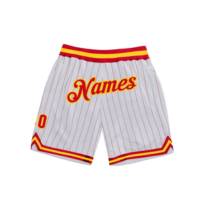 Top Trending 2024 OEM Custom Mesh Shorts Negro Oro Rojo Auténtico Throwback Hombres Pantalones cortos de baloncesto Jogger - Product Image 3