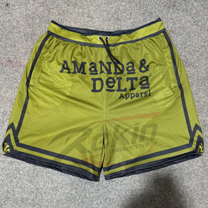 Pantalones cortos de malla personalizables para hombre, Cintura elástica de secado rápido, verano, informal, impresión por sublimación sólida, MOQ bajo, talla grande, logotipo personalizado - Product Image 1