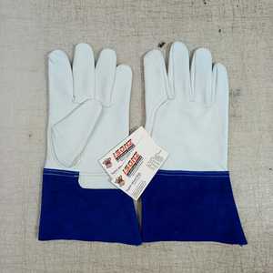Guantes de Soldadura Tig ISONZ Leather Zone de Primera Calidad, Color Azul, 1.2 mm de Grosor, 12 Pulgadas de Largo, Antideslizantes, Resistentes al Calor, Hechos de Piel de Becerro - Product Image 4