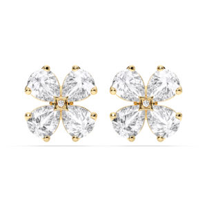 Boucles d'oreilles à tige en diamant de laboratoire de 2.00 ct de qualité supérieure en forme de fleur en or massif et argent pour elle - Product Image 5