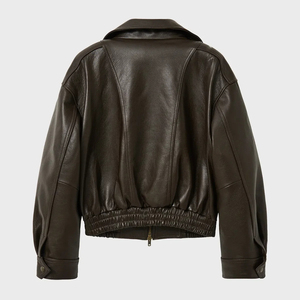 Veste en cuir bomber de haute qualité, colorée, pour moto, protection contre le vent et les chutes, veste en cuir pour homme pour l'extérieur - Product Image 2