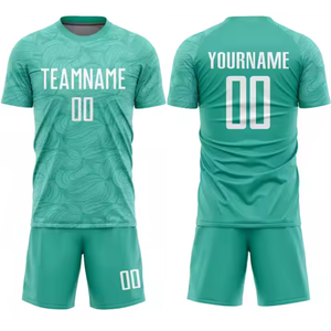 เสื้อฟุตบอลพิมพ์ลายพิมพ์โพลีเอสเตอร์แบบลอกลายสีทึบออกแบบโลโก้ได้ทั้งชายและหญิง100% ผ้าโพลีเอสเตอร์ - Product Image 4