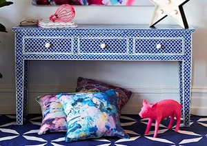 Table console de rangement incrustée d'os dernier modèle avec manguier massif fait à la main pour le salon et l'hôtel - Product Image 5