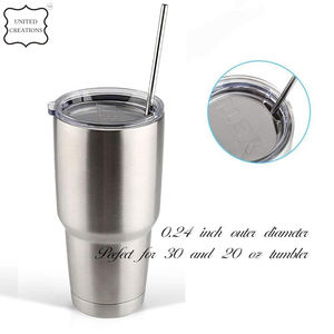 <b>Drinking</b> <b>Straws</b> Set Eco-friendly Reusable Metal Stainless Steel <b>Straw</b> With Bag Customized Bar Accessories - Product Image 2