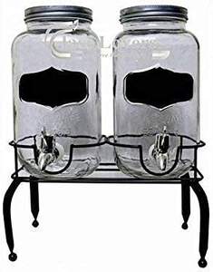 Dispensador de bebidas de mesa de cristal con soporte - Product Image 3