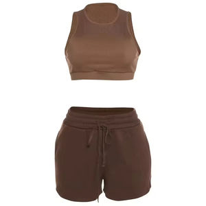 Pantalones cortos atléticos de yoga Chándal y conjuntos para mujeres Conjuntos de yoga Conjunto de ropa de entrenamiento Ropa activa - Product Image 5