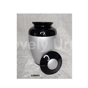 โกศงานศพผู้ใหญ่สำหรับขี้เถ้ากระดูกมนุษย์พร้อมถุงกำมะหยี่ฟรีเครื่องเงินสีดำขนาดใหญ่ - Product Image 1