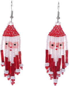 Pendientes de Navidad con Cuentas Bordadas, Elegantes Pendientes de Navidad con Cuentas Bordadas, Pendientes Personalizados con Cuentas de Navidad - Product Image 6