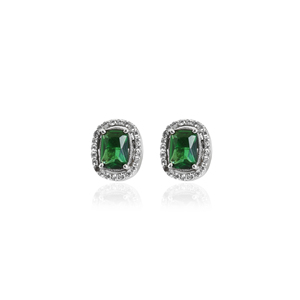 Pendientes de Plata de Ley 925 con Corte Esmeralda para Mujeres y Niñas, Regalo para Bodas y Fiestas, Pendientes de Diseño Moderno - Product Image 1