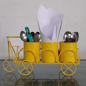 Porte-couverts en fer de qualité supérieure avec sculptures classiques, parfait pour les repas et l'organisation de la cuisine à domicile lors d'événements - Product Image 1