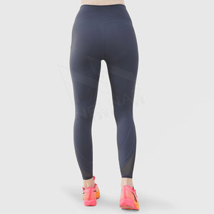 Legging de sport pour femme à taille haute, sans couture, en Spandex/Nylon, séchage rapide, respirant, motif uni, taille élastique, personnalisable avec logo OEM - Product Image 3