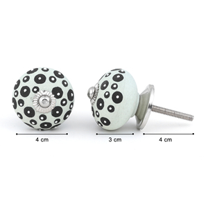 Bouton réglable en céramique verte noir pointillé tiroir décoratif tirer fait à la main pour armoires de cuisine commode meubles entrepôt - Product Image 4