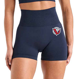 High Quality Women's Cotton Gym Shorts Breathable Quick Dry Mid Waist Regular Fit Scrunch Butt Sports Shorts Belt <b>Drawstring</b> - Product Image 4