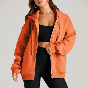 Sudaderas de punto ecológicas transpirables con cremallera y capucha de invierno de lujo para mujer 100% algodón multicolor - Product Image 4