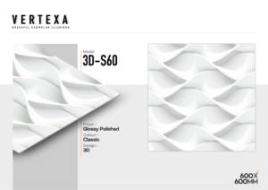 กระเบื้องพอร์ซเลนเคลือบเงาแบบดิจิตอลลายเรขาคณิต ขนาด 2x2 ฟุต รุ่น S60-Glossy Surface ลาย 3 มิติ ขนาด 600x600 มม. สำหรับห้องครัว - Product Image 2