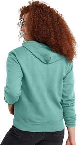 Sudadera con capucha de lana transpirable con cremallera completa para mujer de primera calidad, Sudadera con capucha OEM personalizada para invierno, ropa informal y deportiva - Product Image 2