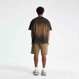 Camiseta de algodón con lavado ácido de piedra para hombre, camiseta de calle de entrenamiento atlético de ajuste Regular informal con estampado de la mejor edición - Product Image 2