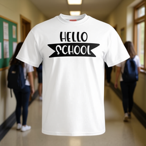 T-shirt Hello School pour le premier jour d'école, pour enfant et professeur - Product Image 3