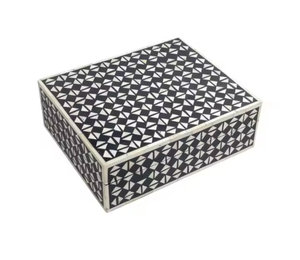 Attractive Bone Inlay Storage Box or Bone Jewelry Storage Box Bone <b>Resin</b> Inlay New Design Decorative Office Box - Product Image 1