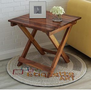 Mesa auxiliar de madera para interiores de casas elegantes y decoración de muebles de sala de estar funcional y elegante - Product Image 1