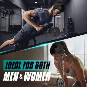 Arnés de Entrenamiento Ajustable para Levantamiento de Cabeza y Cuello de Nailon y Acero con Correas para Muñecas y Envolturas para Levantamiento de Pesas - Product Image 4