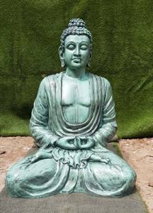 Statue de Bouddha assis en résine de marque KNT, 4 pieds, finition lisse classique, pour intérieur et extérieur, décoration religieuse et d'amour pour la maison, vente en gros - Product Image 3