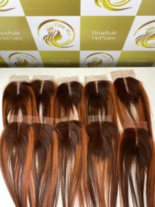 Nouveau Hot Frontal HD Lace Extensions de Bonestraight à la mode brut vietnamien cheveux humains 1B couleur plat trame faisceaux fermetures - Product Image 5