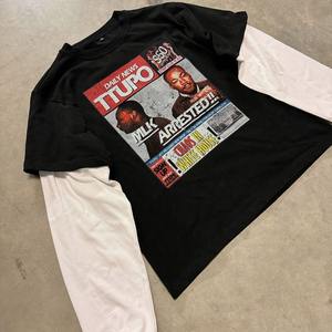 เสื้อยืดแขนยาวสำหรับผู้ชายเสื้อพิมพ์ลาย DTG ผ้าฝ้าย100% บ็อกซี่โอเวอร์ไซส์ - Product Image 1