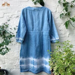 Elegante Boho Shibori Tie Dye Túnica Vestido de algodón hecho a mano para mujer Moda y colección de boutique al por mayor - Product Image 5