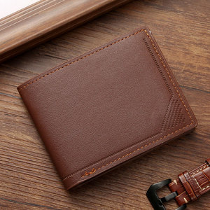 Cartera corta de cuero real de estilo de negocios para hombre Venta en línea de color de moda - Product Image 1