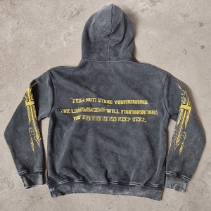 เสื้อกันหนาวมีฮู้ดแบบสวมหัวผ้าคอตตอนรุ่น100% สำหรับผู้ชายปักลายเส้นทึบผ้าคอตตอนรุ่น Dtg - Product Image 2