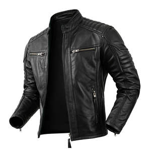 Servicio OEM, Chaqueta de Cuero de Oveja para Hombre, Color Personalizado, Formal, Manga Larga, Logotipo Frontal, Resistente al Viento y al Agua - Product Image 1