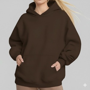 Sweat à capuche oversize pour femme de haute qualité, manches chauve-souris, épaules tombantes, 100% coton, coupe-vent - Product Image 2